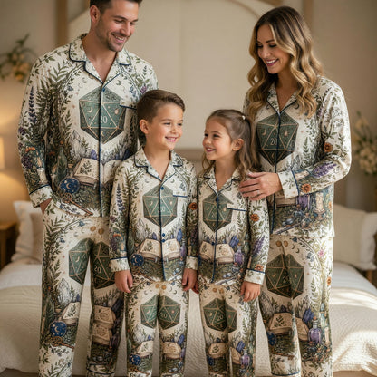 Mystic D20 Thick Pajama Set - Witchy RPG Botanical Nightwear