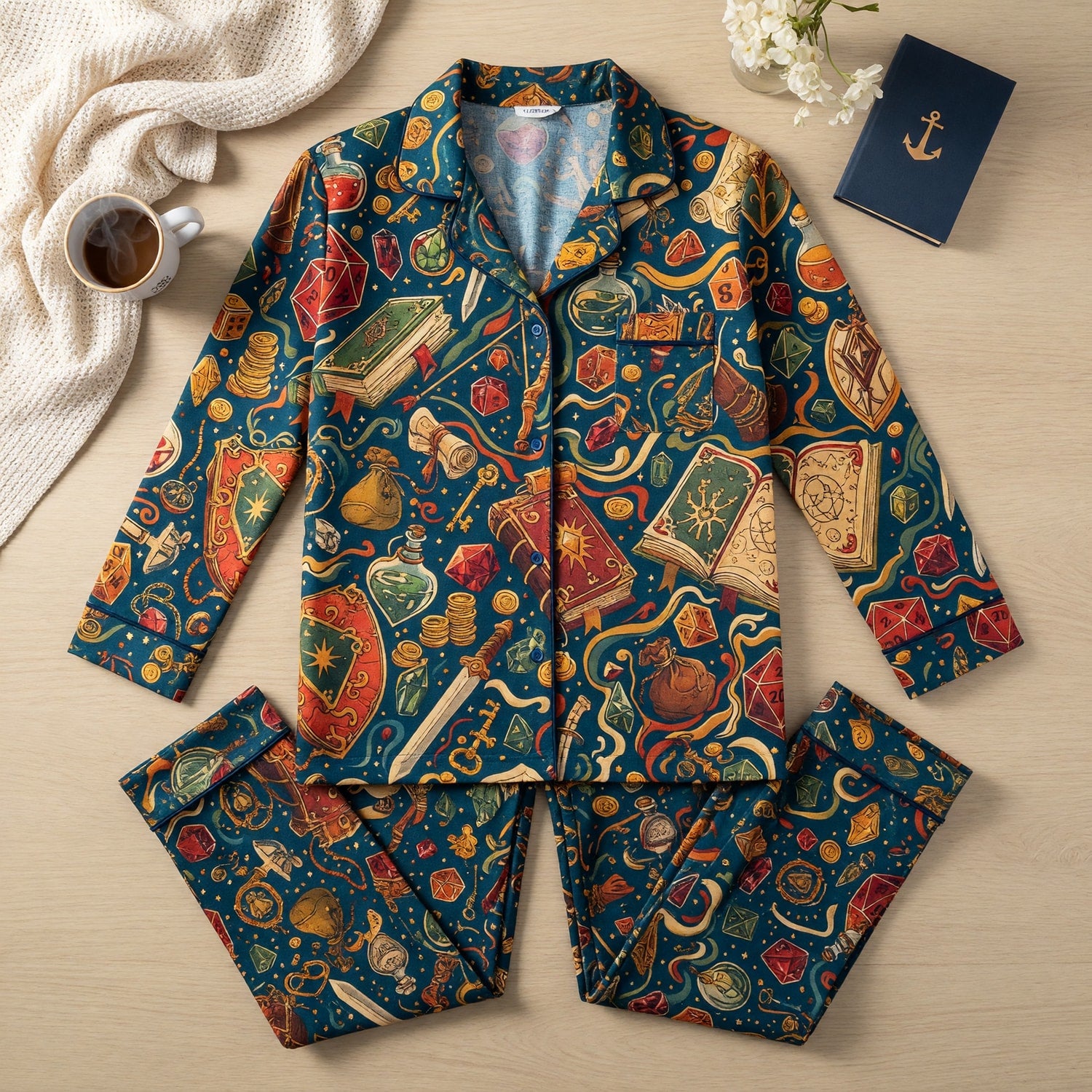 Dice Fantasy Thick Pajama Set - RPG Tabletop Gaming Sleepwear