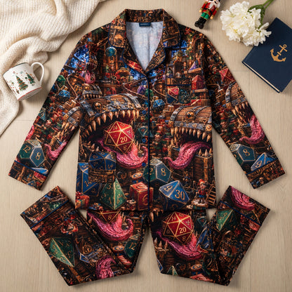 Christmas Mimic Thick Pajama Set - Holiday Dice Fantasy Apparel