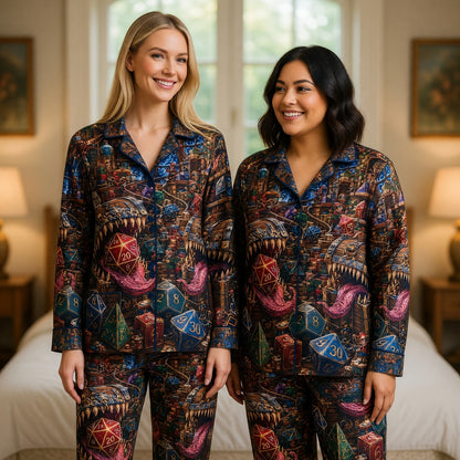 Christmas Mimic Thick Pajama Set - Holiday Dice Fantasy Apparel
