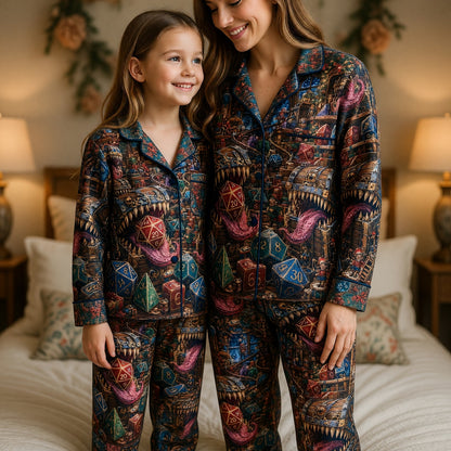 Christmas Mimic Thick Pajama Set - Holiday Dice Fantasy Apparel