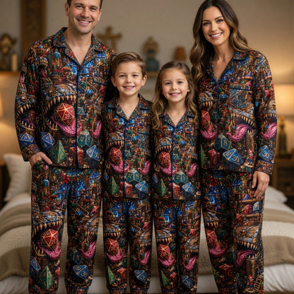 Christmas Mimic Thick Pajama Set - Holiday Dice Fantasy Apparel