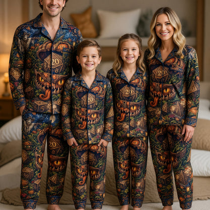 Halloween Mimic Thick Pajama Set - Dice Fantasy Autumn Wear