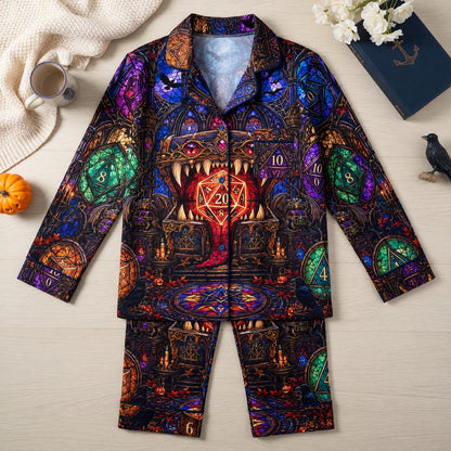Fantasy Dungeon Dice Thick Pajama Set - Gothic Fantasy Nightwear
