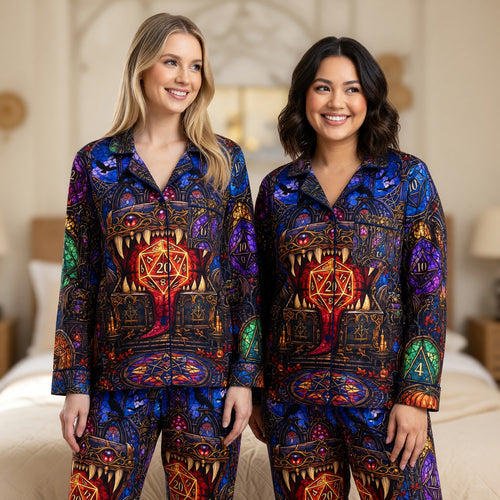 Fantasy Dungeon Dice Thick Pajama Set - Gothic Fantasy Nightwear