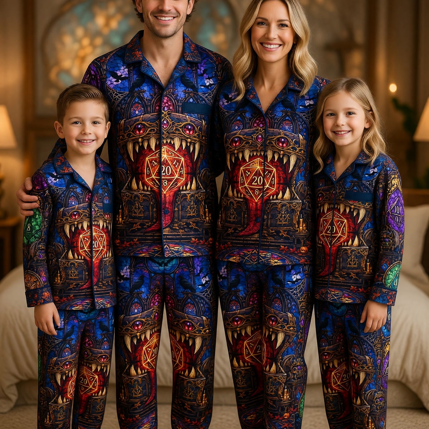 Fantasy Dungeon Dice Thick Pajama Set - Gothic Fantasy Nightwear