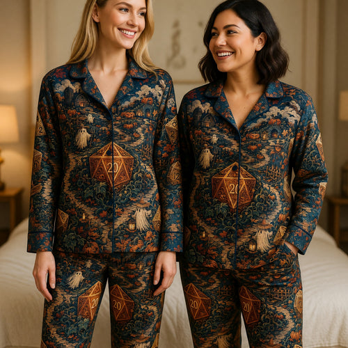 Halloween Dice Thick Pajama Set - Spooky RPG Nightwear