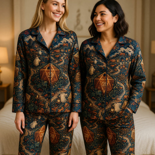 Halloween Dice Thick Pajama Set - Spooky RPG Nightwear