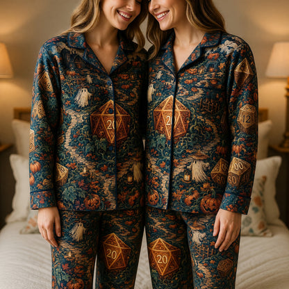 Halloween Dice Thick Pajama Set - Spooky RPG Nightwear