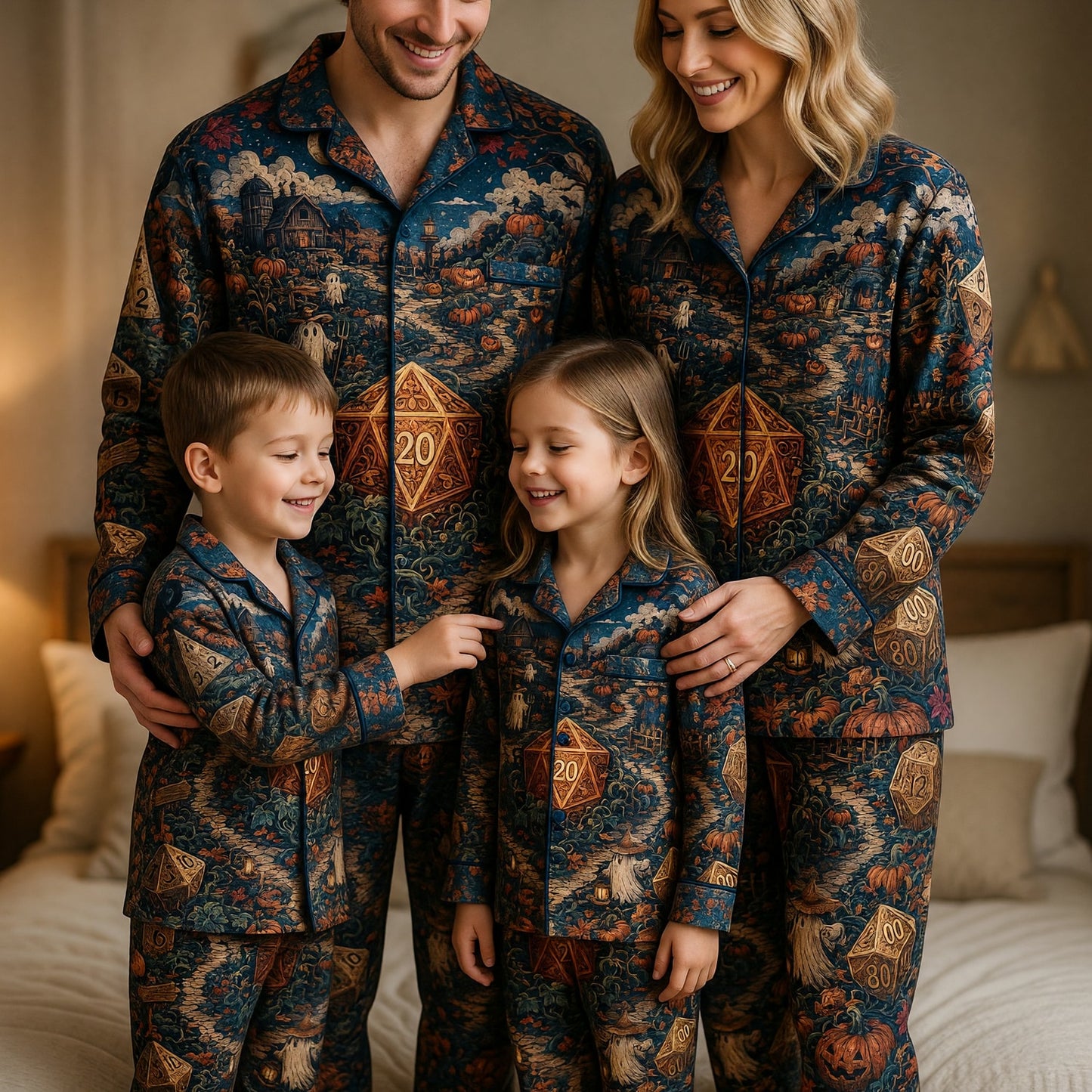 Halloween Dice Thick Pajama Set - Spooky RPG Nightwear