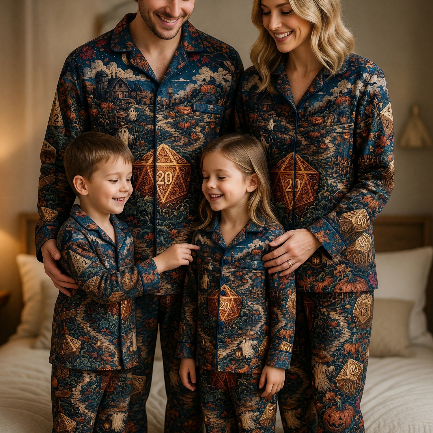 Halloween Dice Thick Pajama Set - Spooky RPG Nightwear