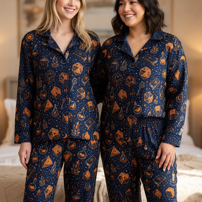 Dice Wizard Thick Pajama Set - Fantasy Magic Sleepwear