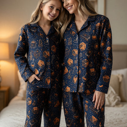 Dice Wizard Thick Pajama Set - Fantasy Magic Sleepwear