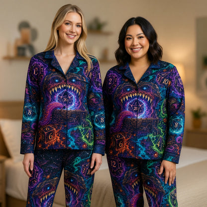 Mimic Dice Thick Pajama Set - Fantasy Tabletop RPG Sleepwear