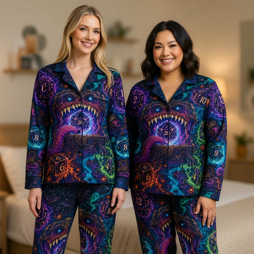 Mimic Dice Thick Pajama Set - Fantasy Tabletop RPG Sleepwear