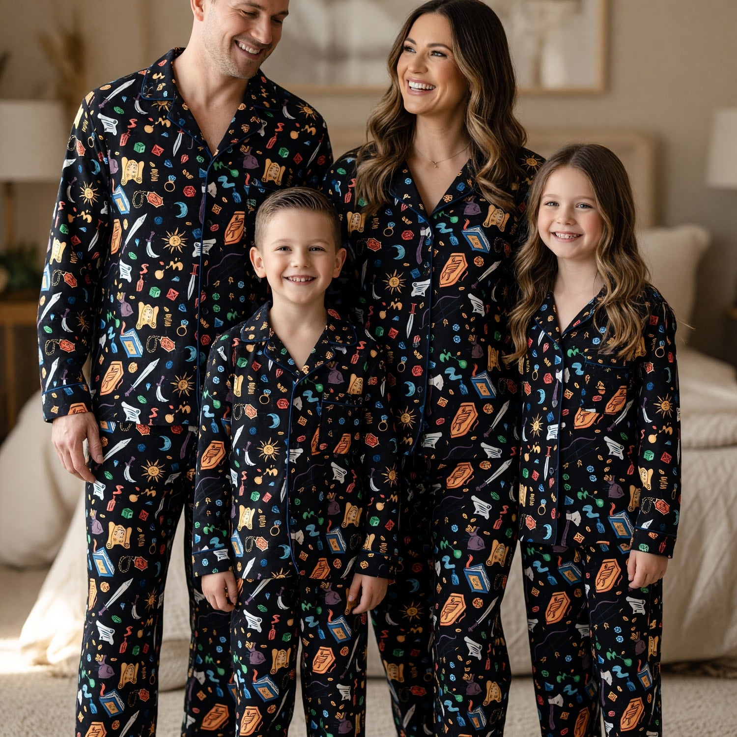 Fantasy Dungeon Thick Pajama Set - Fantasy RPG Pattern