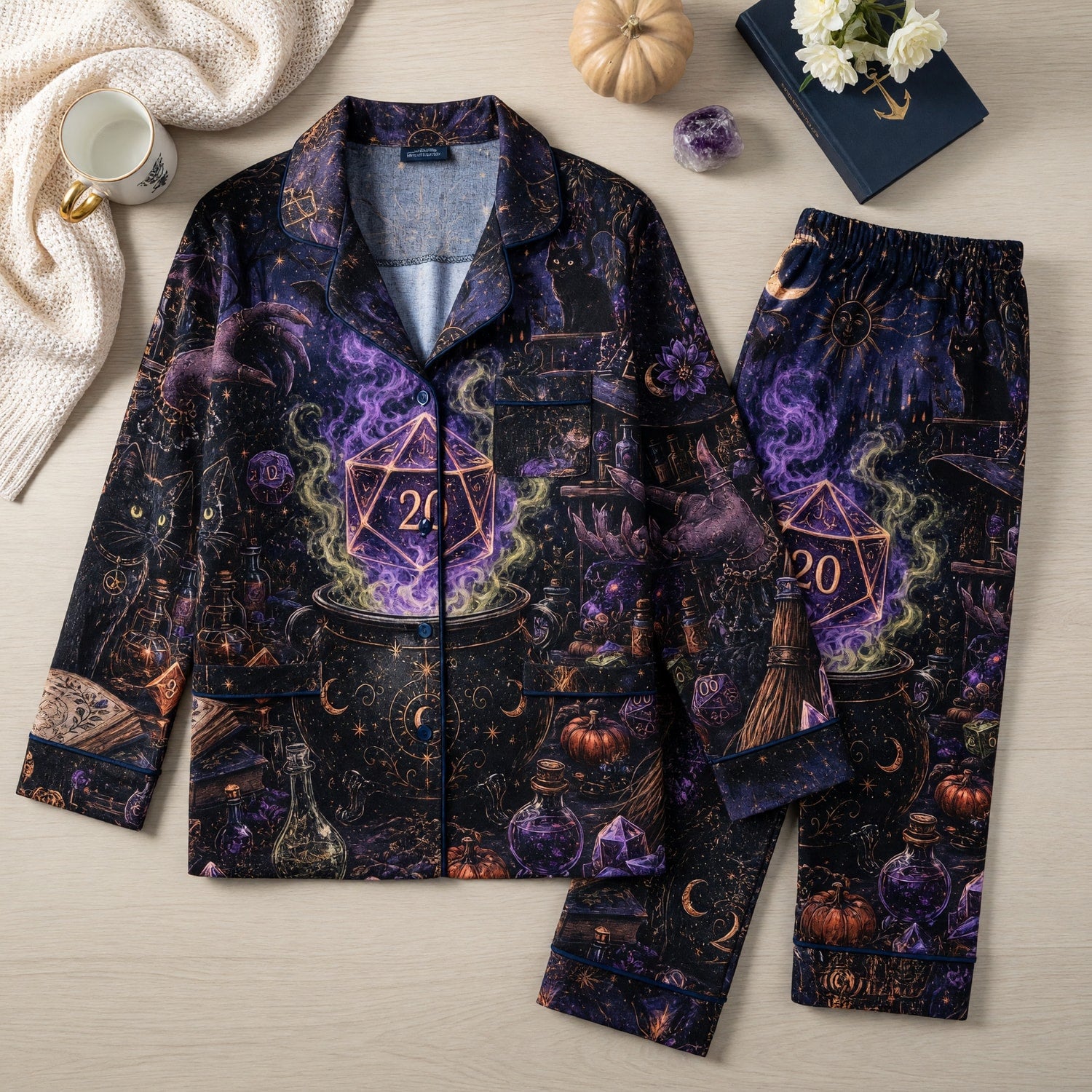 Fantasy Dungeon Witch Thick Pajama Set - Fantasy RPG Nightwear