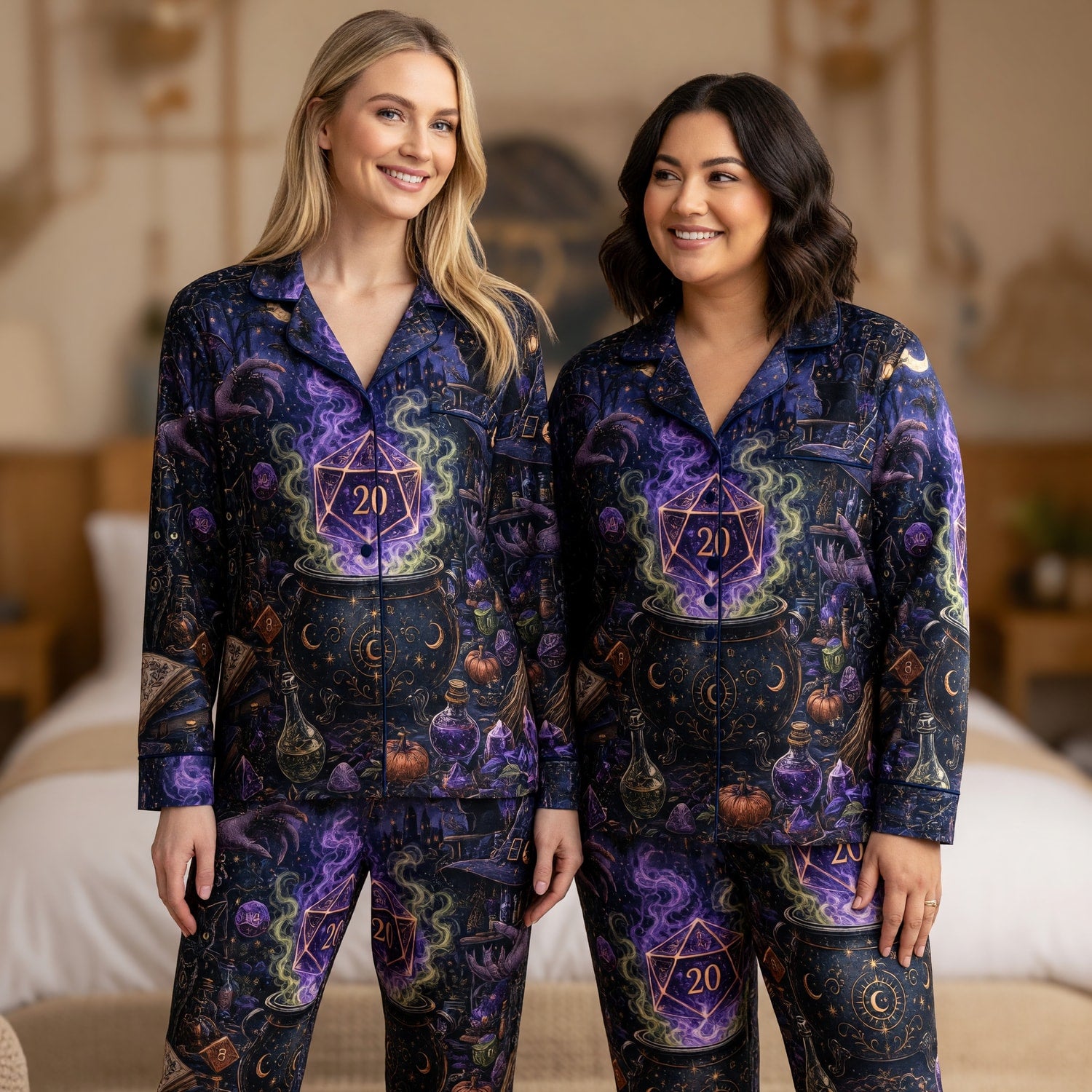 Fantasy Dungeon Witch Thick Pajama Set - Fantasy RPG Nightwear