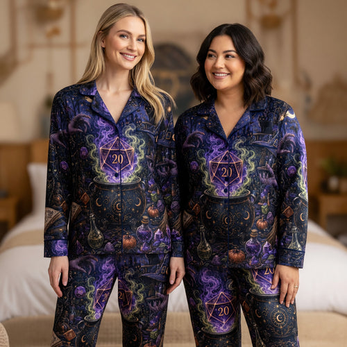 Fantasy Dungeon Witch Thick Pajama Set - Fantasy RPG Nightwear