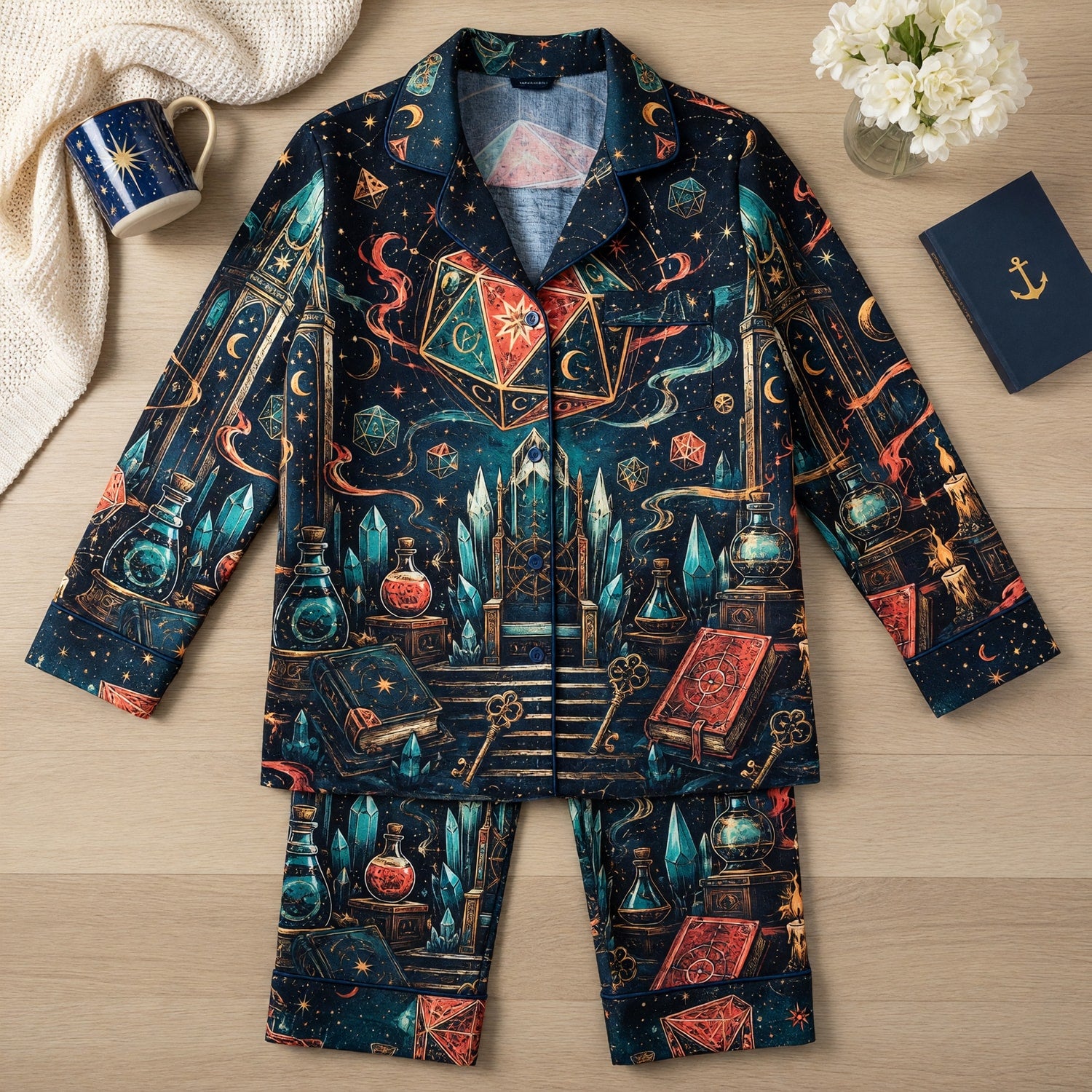 Fantasy Dungeon D20 Pajama Set - Fantasy RPG Sleepwear