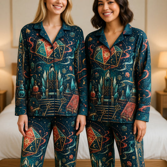 Fantasy Dungeon D20 Pajama Set - Fantasy RPG Sleepwear