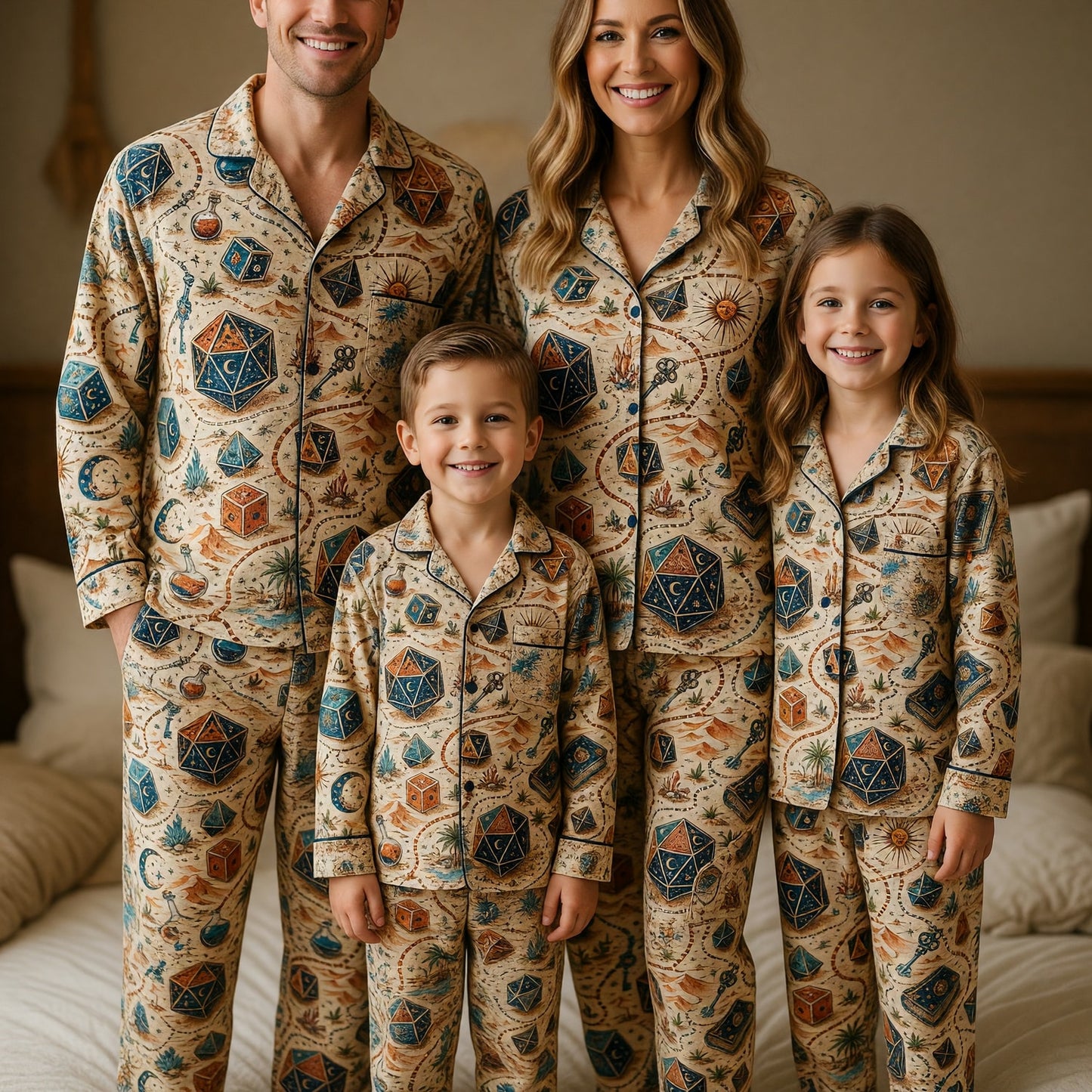 Dice Desert Adventure Thick Pajama Set - Fantasy RPG Sleepwear