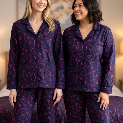 Fantasy Weapons Thick Pajama Set - Dark Medieval RPG Sleepwear