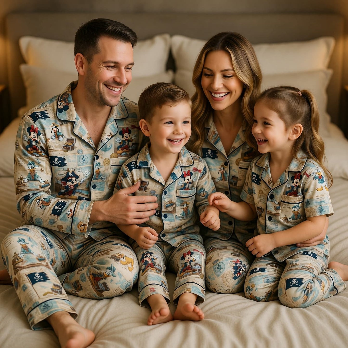 Mouse Pirate Pajama Set - Cartoon Treasure Map Sleepwear