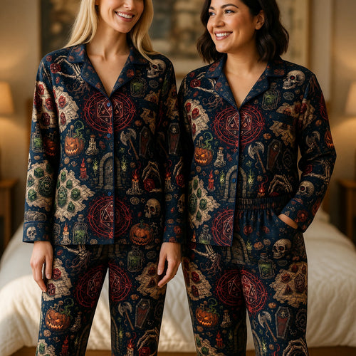 D20 Halloween Pajama Set - Gothic RPG Dungeon Sleepwear