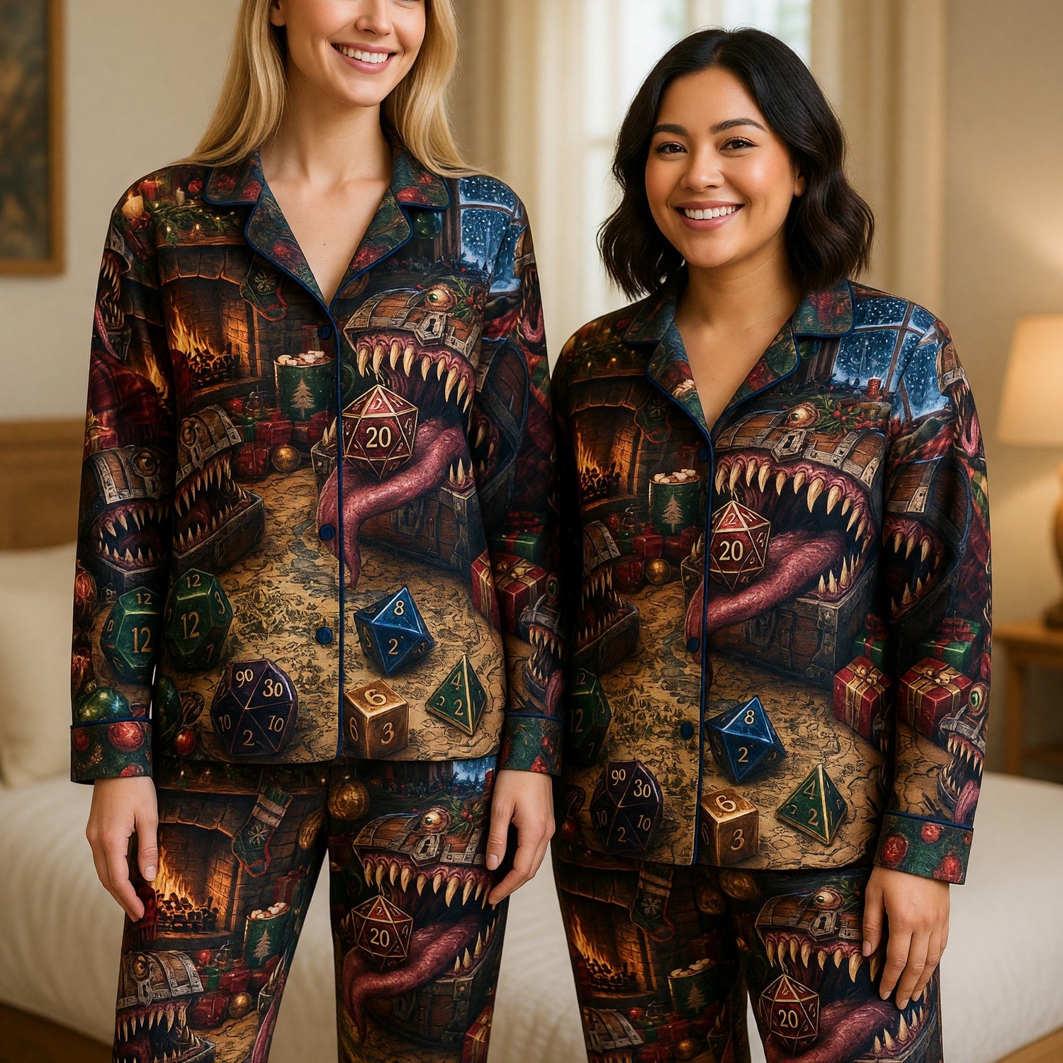 Mimic Christmas Pajama Set - RPG Dice Holiday Sleepwear
