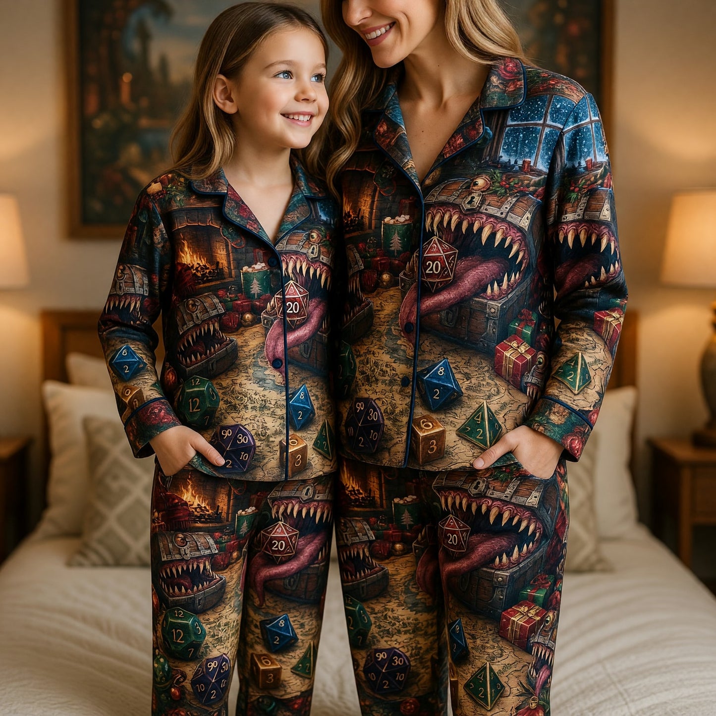 Mimic Christmas Pajama Set - RPG Dice Holiday Sleepwear
