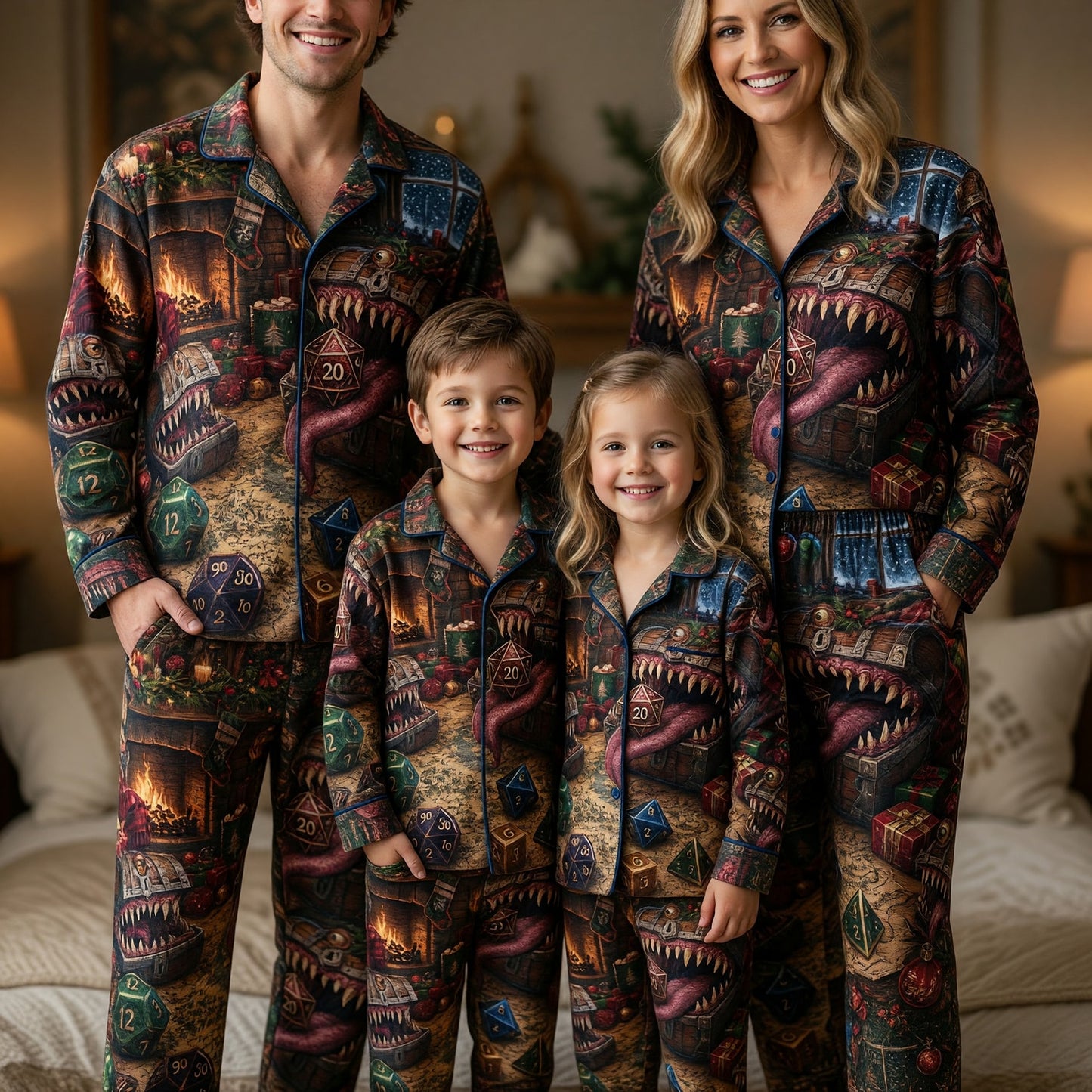 Mimic Christmas Pajama Set - RPG Dice Holiday Sleepwear