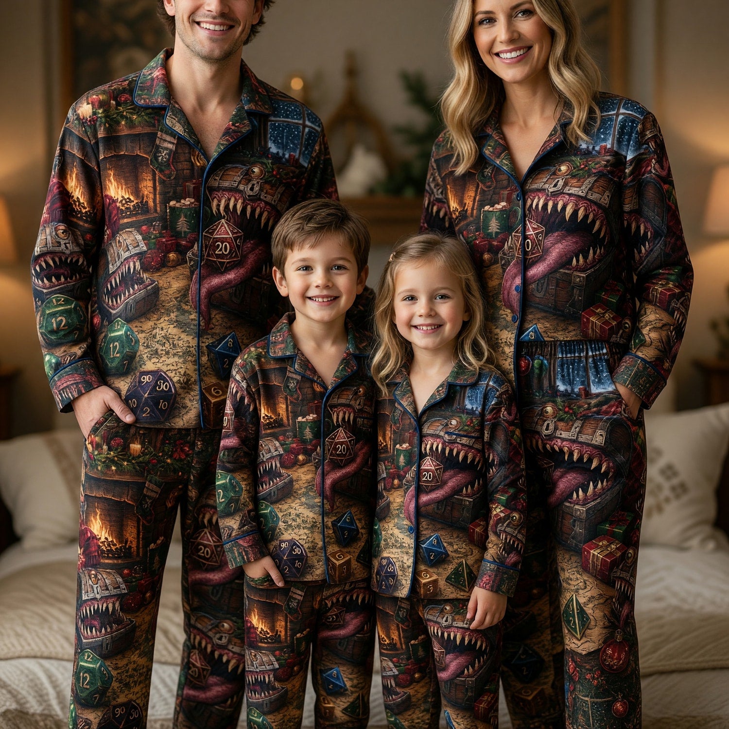 Mimic Christmas Pajama Set - RPG Dice Holiday Sleepwear