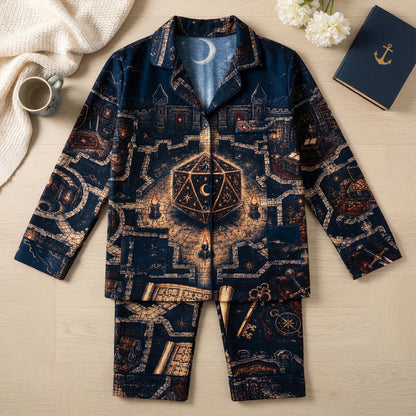 Fantasy Dungeon D20 Thick Pajama Set - Fantasy Castle Nightwear