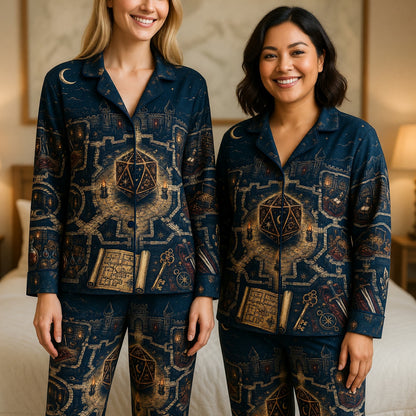 Fantasy Dungeon D20 Thick Pajama Set - Fantasy Castle Nightwear