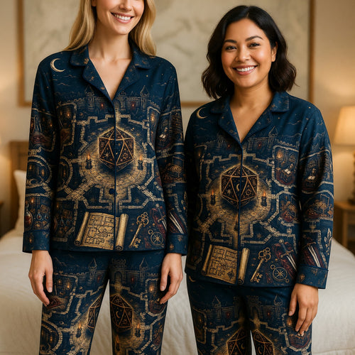 Fantasy Dungeon D20 Thick Pajama Set - Fantasy Castle Nightwear