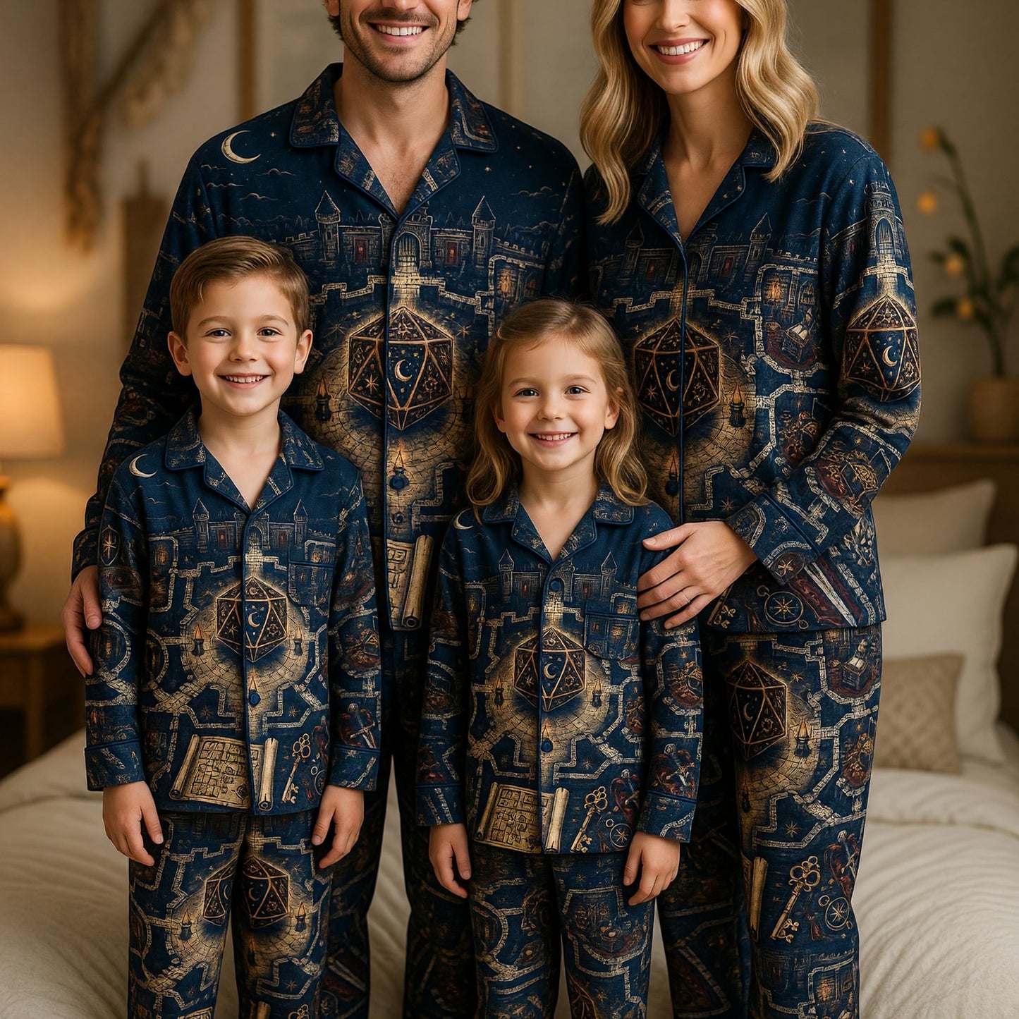 Fantasy Dungeon D20 Thick Pajama Set - Fantasy Castle Nightwear