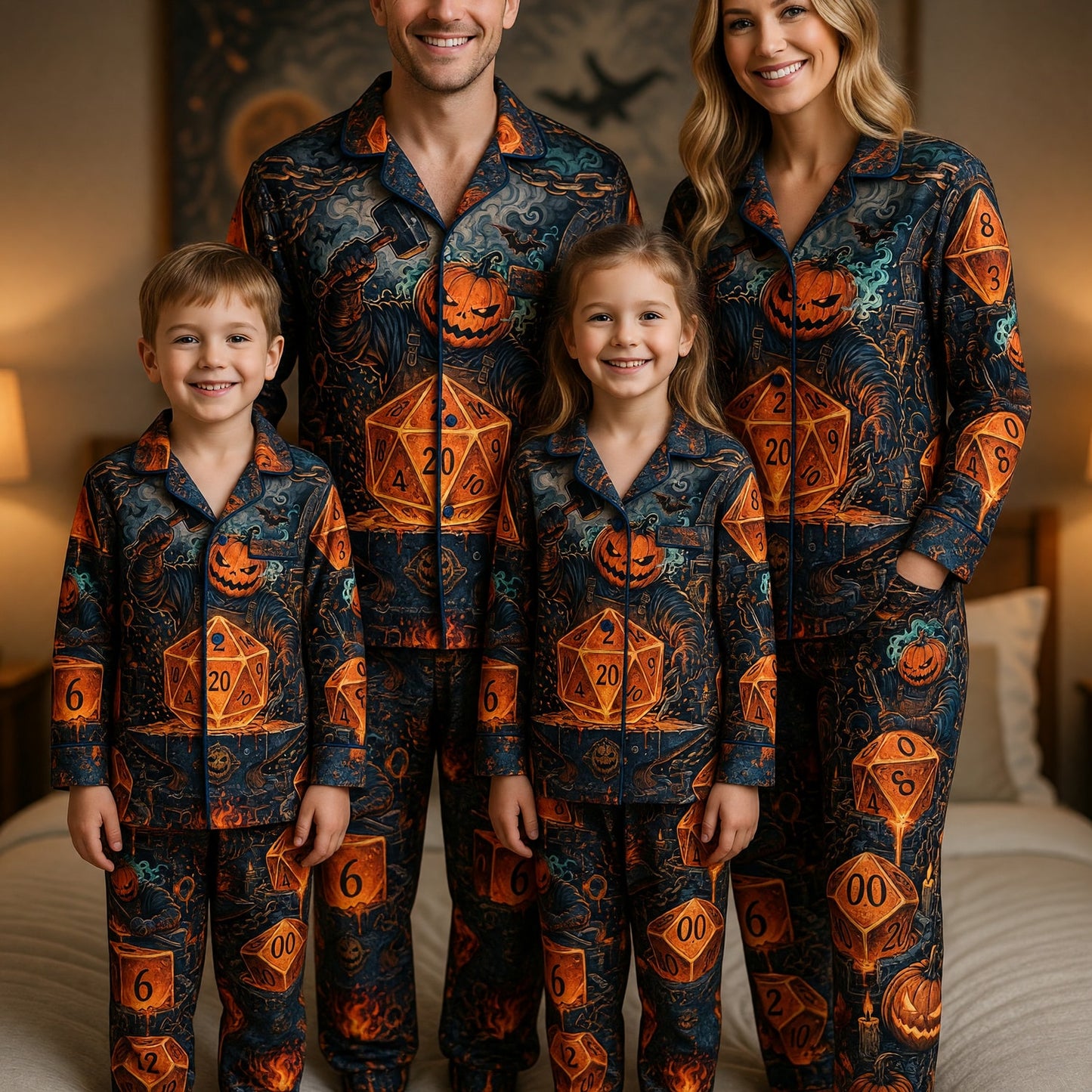 Halloween Dice Thick Pajama Set - Pumpkin RPG Nightwear