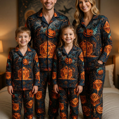 Halloween Dice Thick Pajama Set - Pumpkin RPG Nightwear