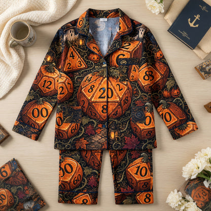 Halloween Dice Thick Pajama Set - Spooky RPG Sleepwear