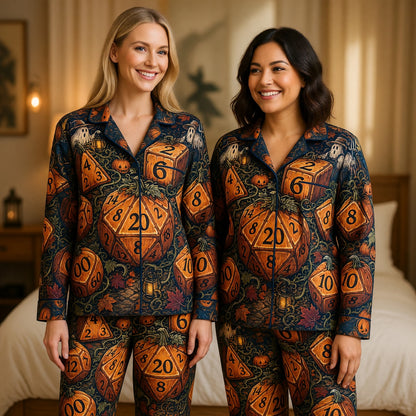 Halloween Dice Thick Pajama Set - Spooky RPG Sleepwear