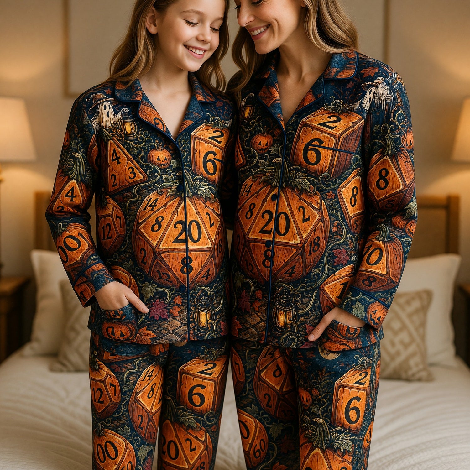 Halloween Dice Thick Pajama Set - Spooky RPG Sleepwear