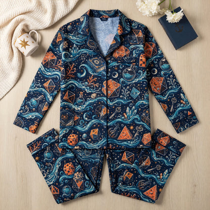 Dice Ocean Thick Pajama Set - Mystic Fantasy RPG Pattern