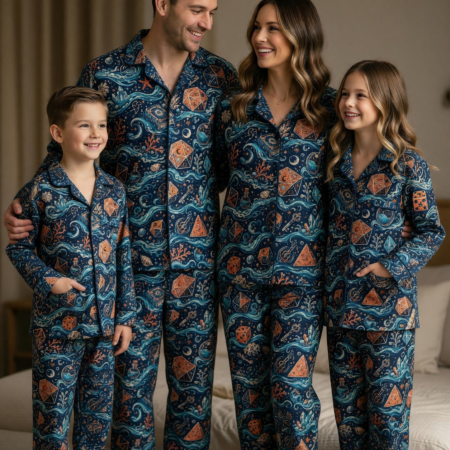 Dice Ocean Thick Pajama Set - Mystic Fantasy RPG Pattern