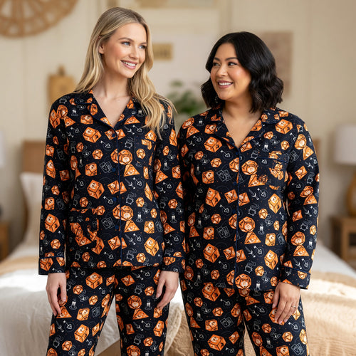 Fantasy Dungeon Dice Thick Pajama Set - Fantasy RPG Sleepwear