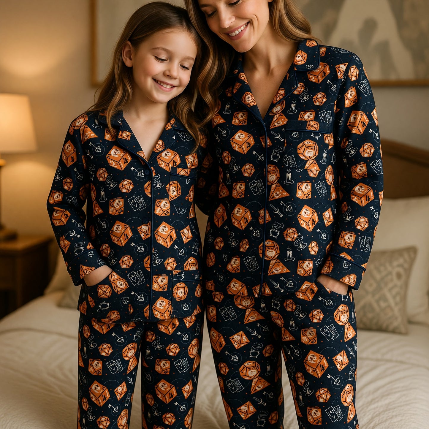 Fantasy Dungeon Dice Thick Pajama Set - Fantasy RPG Sleepwear