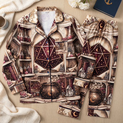 Celestial D20 Alchemy Thick Pajama Set - Fantasy Witch Nightwear