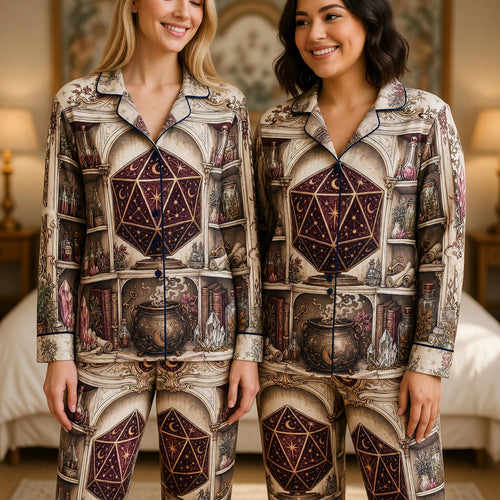 Celestial D20 Alchemy Thick Pajama Set - Fantasy Witch Nightwear