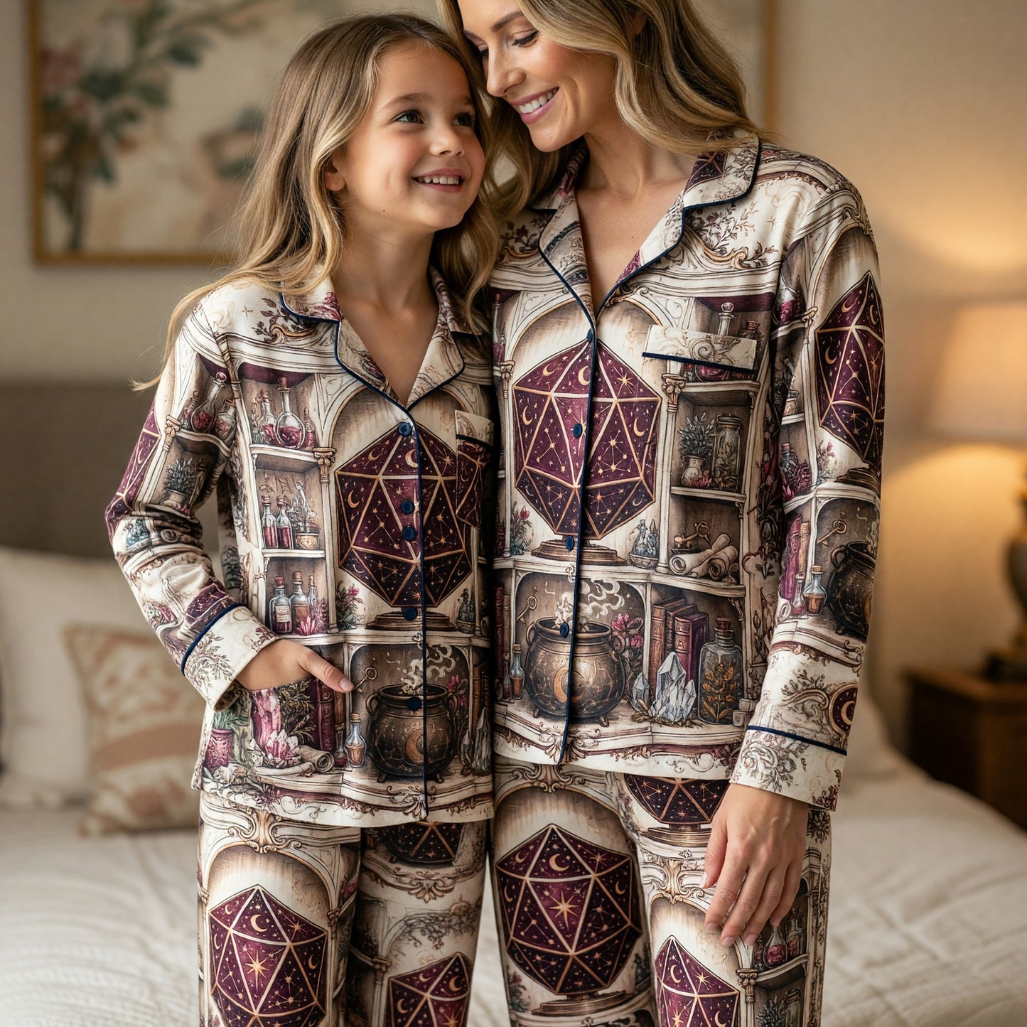 Celestial D20 Alchemy Thick Pajama Set - Fantasy Witch Nightwear