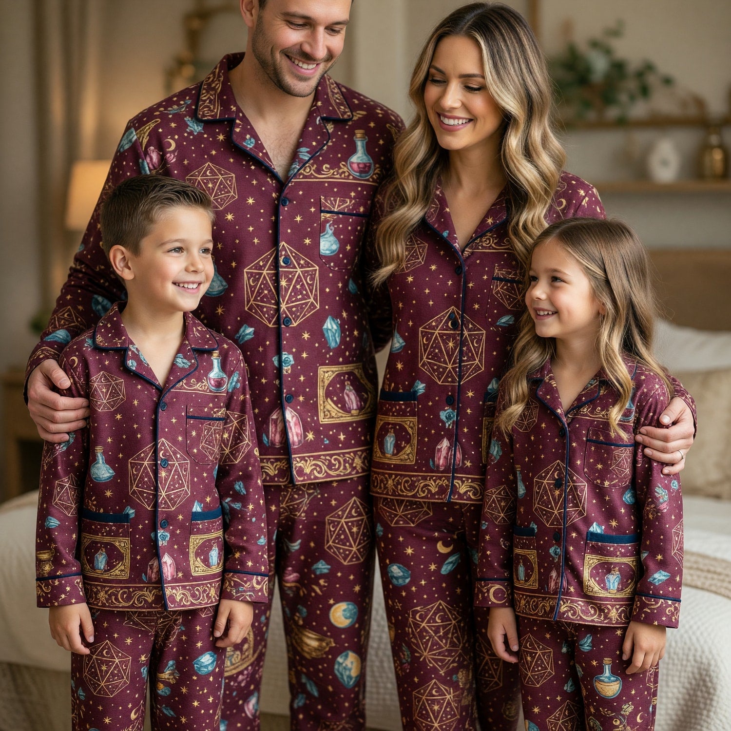 Celestial D20 Alchemy Thick Pajama Set - Fantasy Witch Nightwear